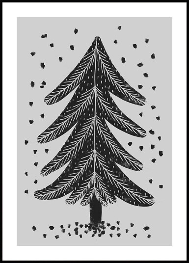 Monochrome Pinefall Plakat Plakat / 40x50cm