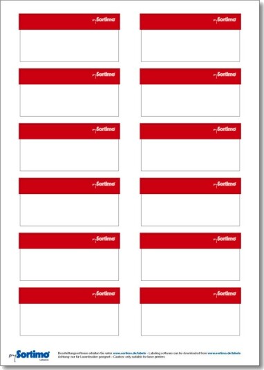 Sortimo Tekstetiketter Bred 12 Stk Rød Sortimo Tekstetiketter Bred 12 Stk Rød