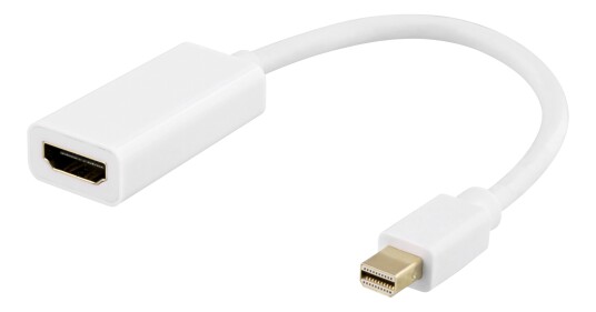 DELTACO HDMI - miniDisplayPort adapter 4K UHD 60Hz 0.2m white DELTACO HDMI - miniDisplayPort adapter 4K UHD 60Hz 0.2m white