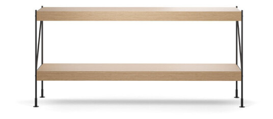 MENU Zet hyllesystem natural oak, 1 x 2, black steel base