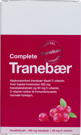 Complete Tranebær & C-vitamin, 60 stk. på brett Complete Tranebær & C-vitamin, 60 stk. på brett