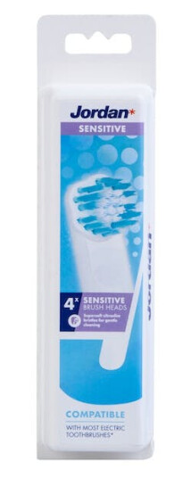 Jordan Sensitive Brush Heads 4 stk Elektrisk Tannbørste