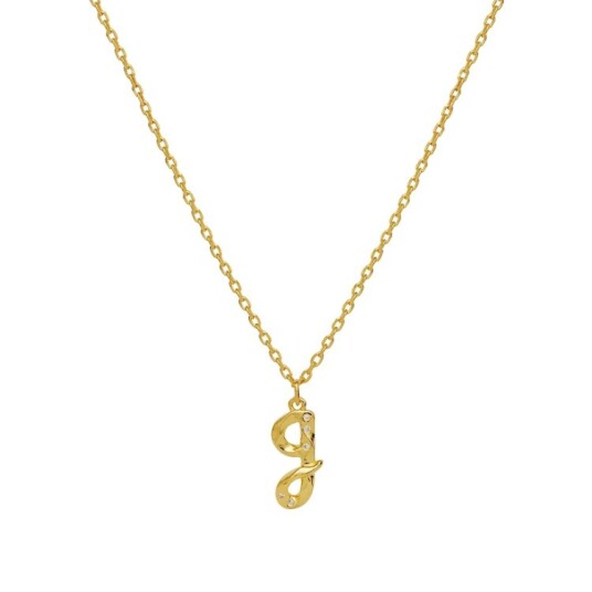 Alphabet Necklace G Forgylt Sølv Sterling 925 40 42.5 45 cm Alphabet Necklace G Forgylt Sølv Sterling 925 40 42.5 45 cm