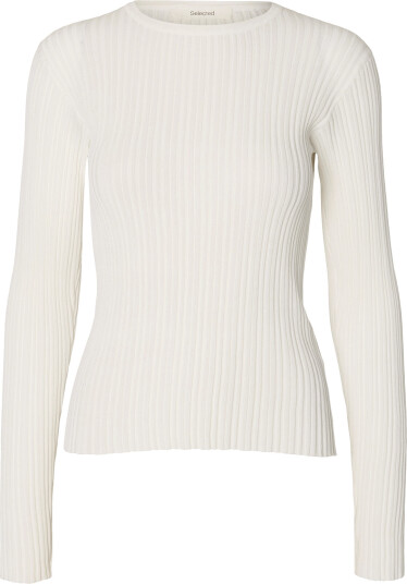 Selected Slwtoledo Ls Knit Structure O Neck White XS