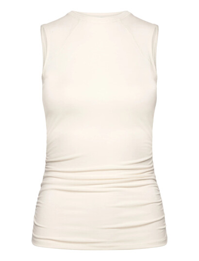 Monki Rushed Side Top - White - S
