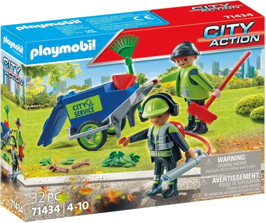 Playmobil City Action Figure Set Cleaning Team 71434