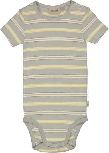 Wheat Body Plain Kortermet Morning Mist Stripe (56 / 1 2 mnd)
