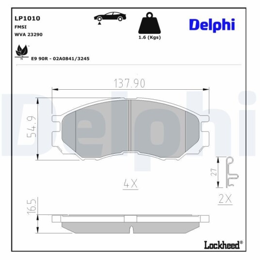 Bremseklosser DELPHI LP1010