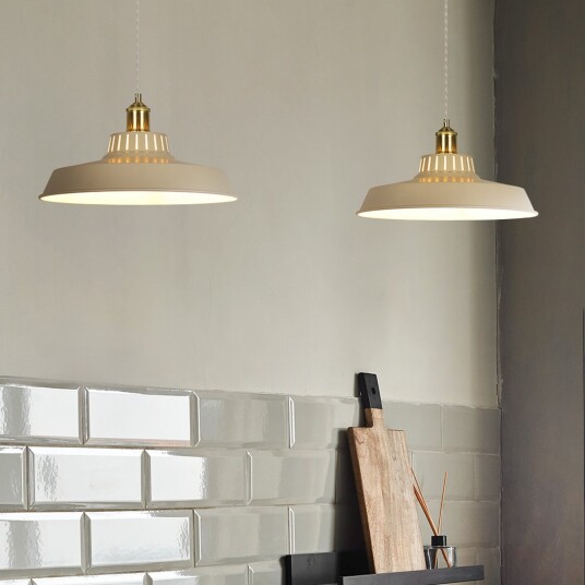 Hengelampe COREP Thelma dimmbar Beige Stue Metall 13 Beige