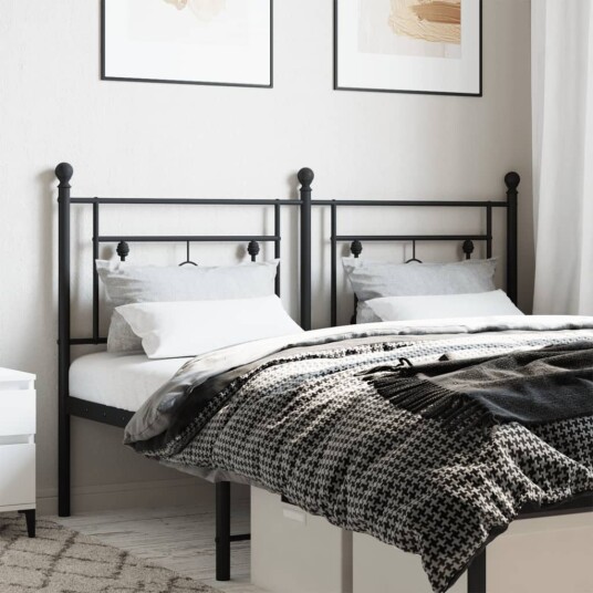 Sengegavl i metall svart 150 cm 8721012249066
