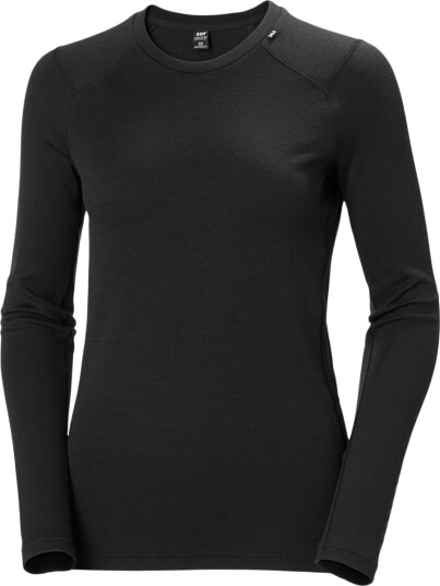 Helly Hansen Dame Lifa Merino Mellomvekt Crew Basislag Svart XL SvartXL