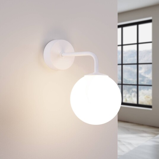 SOLLUX LIGHTING Vegglampe Astral hvit utspring 22 cm stål/glass SOLLUX LIGHTING Vegglampe Astral hvit utspring 22 cm stål/glass