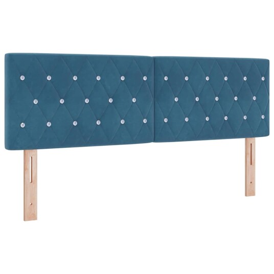 Box Spring Seng med Madras Mørk Blå 140x190 cm Fløyel Box Spring Seng med Madras Mørk Blå 140x190 cm Fløyel