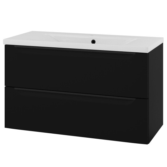 Linn Bad Mari D45cm Servantskap Svart Matt / 100cm 2 Skuffer Linn Bad Mari D45cm Servantskap Svart Matt / 100cm 2 Skuffer