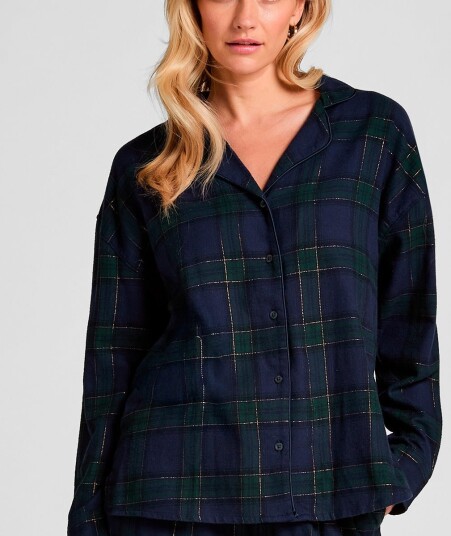 Hunkemöller Jacket Ls Flannel Twill Check Multi/patterned M Hunkemöller Jacket Ls Flannel Twill Check Multi/patterned M