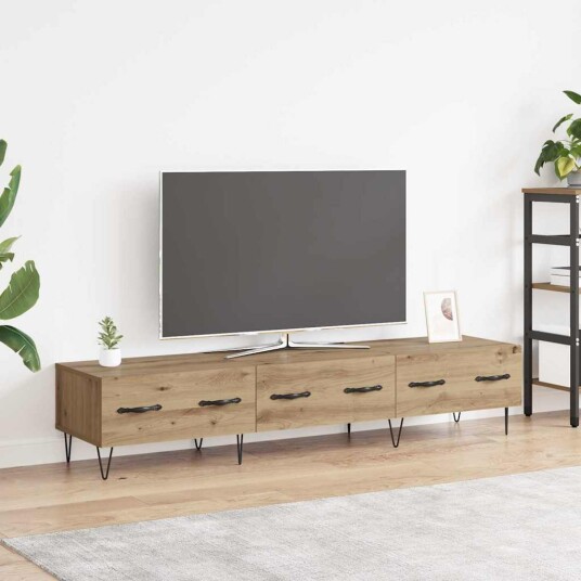 TV skap med skuff artisan eik 150 x 36 x 30 cm Konstruert tre TV skap med skuff artisan eik 150 x 36 x 30 cm Konstruert tre