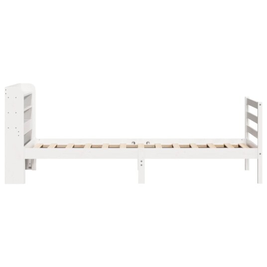 Sengeramme med hodegavl hvit 90x200 cm heltre furu 3306640