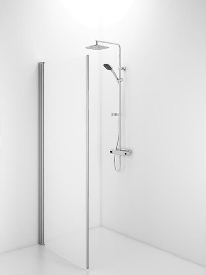 Contura Shower Space dusjdør, 87 cm, frostet glass, aluminium profil