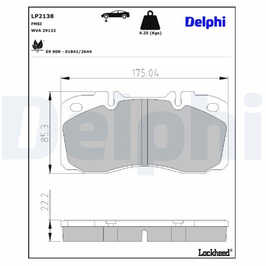 Bremseklosser DELPHI LP2138 Bremseklosser DELPHI LP2138