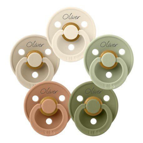 Bibs Colour Str. 1 0 6 Md. Rund Lateks Smokker Med Navn 5 pak