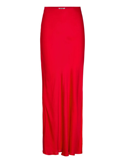 Weekday Bias Cut Satin Maxi Skirt - Red - XS