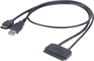 Akasa Esata-Kabel Serial Ata 150/300/600 Esata Usb Kun Strøm Til Sata-Kombo Hunn Svart Akasa Esata-Kabel Serial Ata 150/300/600 Esata Usb Kun Strøm Til Sata-Kombo Hunn Svart