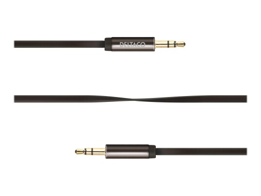Deltaco 1 m Mini-Phone Stereo Lydkabel Svart