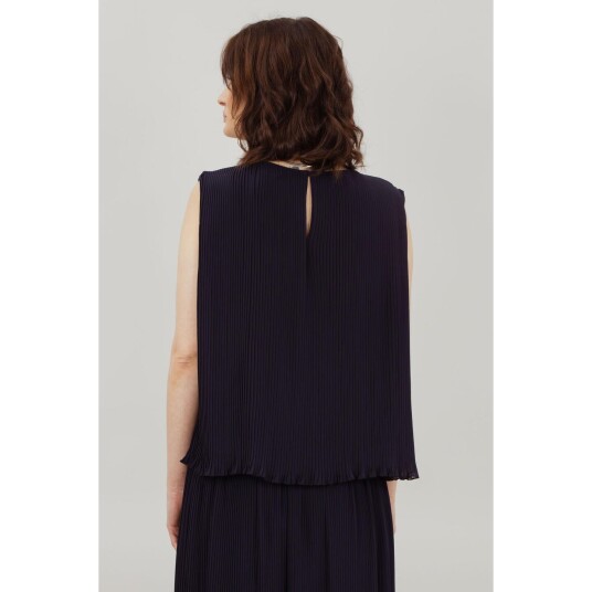 Elisa Top Dark Navy M Plissé top