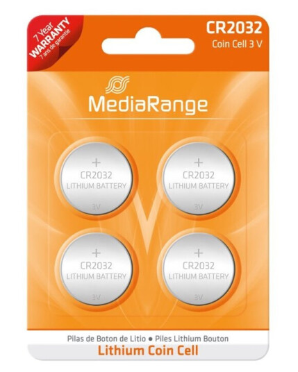 Mediarange CR2032 Lithium Knappcelle Batteri 220 mAh 4-pack Mediarange CR2032 Lithium Knappcelle Batteri 220 mAh 4-pack