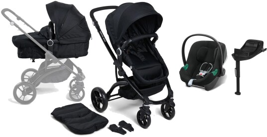 Beemoo Move 2-in-1 Kombivogn Inkl. Cybex Aton B2 Babybilstol & Base Black/Volcano Black Beemoo Move 2-in-1 Kombivogn Inkl. Cybex Aton B2 Babybilstol & Base Black/Volcano Black