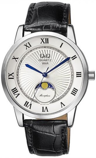 Q&Q Herreklokke QZ10J307Y Classic Hvit/Lær Ø40 mm