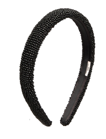 Becksöndergaard Solid Slim Beaded Hairbrace - Black - ONE SIZE Becksöndergaard Solid Slim Beaded Hairbrace - Black - ONE SIZE