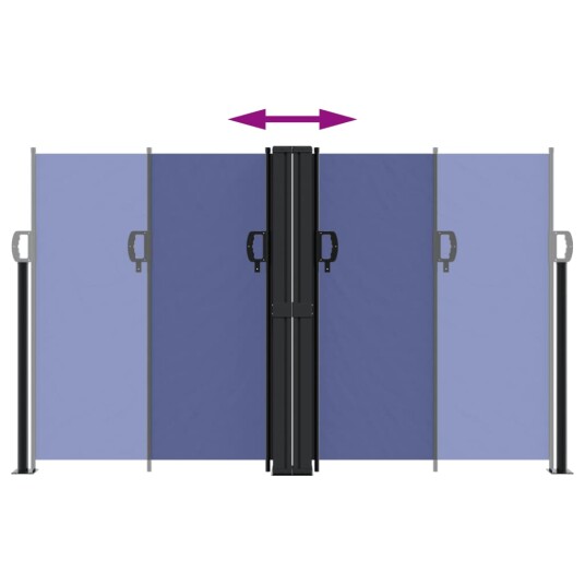  Uttrekkbar sidemarkise blå 140x1200 cm 4004806