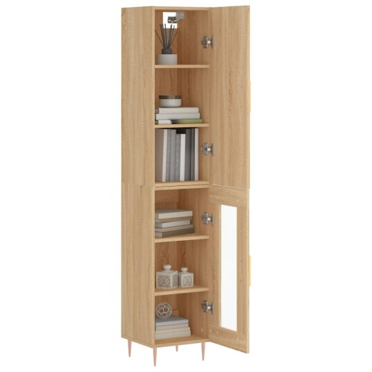 Highboard sonoma eik 34,5x34x180 cm konstruert tre