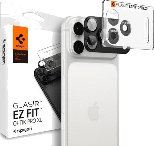 Spigen Glass tR EZ Fit Optik Pro XL Kameralinsebeskytter for iPhone 18 Pro Grå