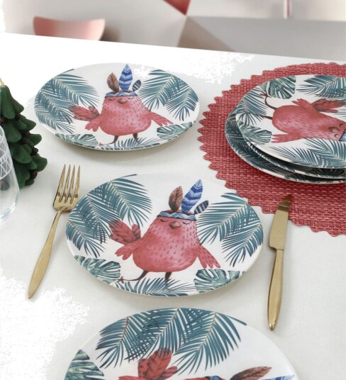 Khanna Tallerkensett 25 cm - Flerfarget