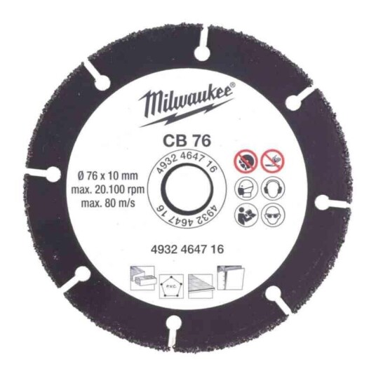 Milwaukee CB 76 Diamantsagblad 76 mm - For Gips og Tre
