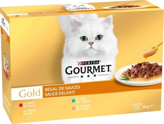 Gourmet Våtfôr Gold Saftige Fine Strimler Kyllingvarianter 24 X 85 G
