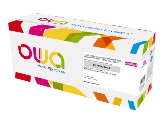 Owa - Magenta - Kompatibel - Gjenfabrikert - Tonerpatron Alternativ For: Hp Ce743a - For Hp Color Laserjet Professional Cp5225 Cp5225dn Cp5225n