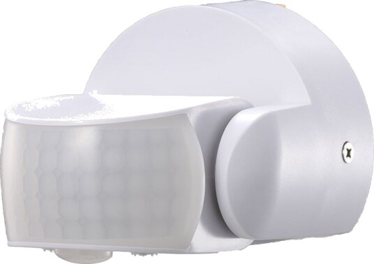Infrarød bevegelsessensor hvit IP65 180°/360° max 600W LED rekkevidde 12m utendørs/innendørs
