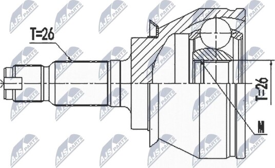 Nty Drivknute drivaksel NTY NPZ BM 020