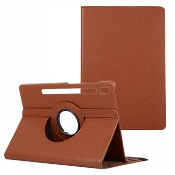 Samsung Galaxy Tab S7 FE 360 Roterende Folio etui Brun