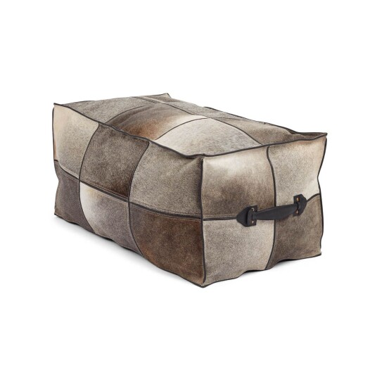 Warm & Comfy Puff m/håndtak Kalveskinn 45x82x38 cm Grå Warm & Comfy Puff m/håndtak Kalveskinn 45x82x38 cm Grå