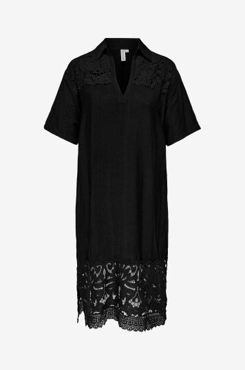 Only Carmakoma Kjole carGelina Joanna V neck Calf Dress Svart