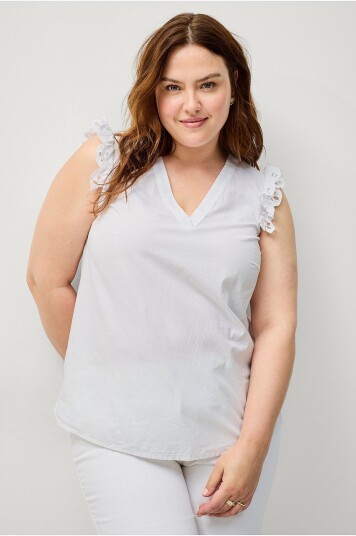 Zizzi Topp mFiluka S/L Top Hvit
