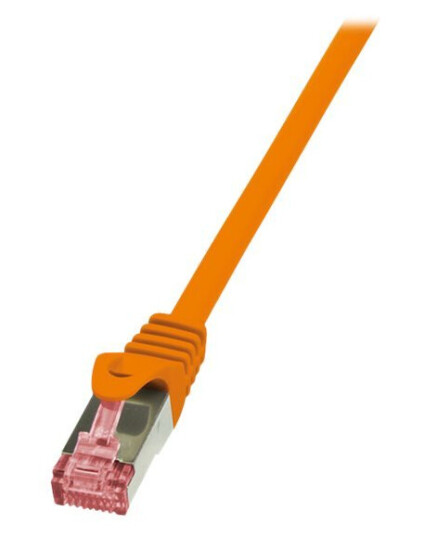 Logilink Primeline Koblingskabel Rj-45 Hann Til Rj-45 Hann 25 Cm Sftp Pimf Cat 6 Med Støvel Halogenfri Uten Hindringer Oransje