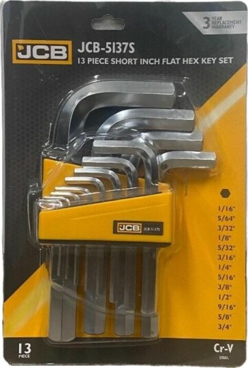 Jcb Unbrakonøkkelsett 1/16"-3/4" 13 Deler Jcb Unbrakonøkkelsett 1/16"-3/4" 13 Deler