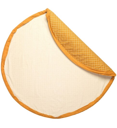 play&go Lekematte 2-i-1 Grid sennep ⌀140 cm play&go Lekematte 2-i-1 Grid sennep ⌀140 cm