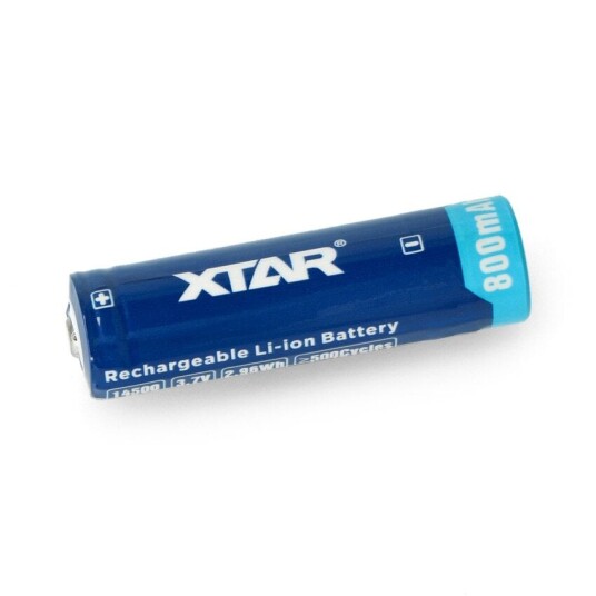 14500 Li-Ion batteri 800mAh fra Xtar med innebygde beskyttelser 14500 Li-Ion batteri 800mAh fra Xtar med innebygde beskyttelser