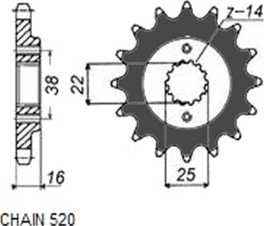 Kjededrev SUNSTAR 389 14 Kjededrev SUNSTAR 389 14